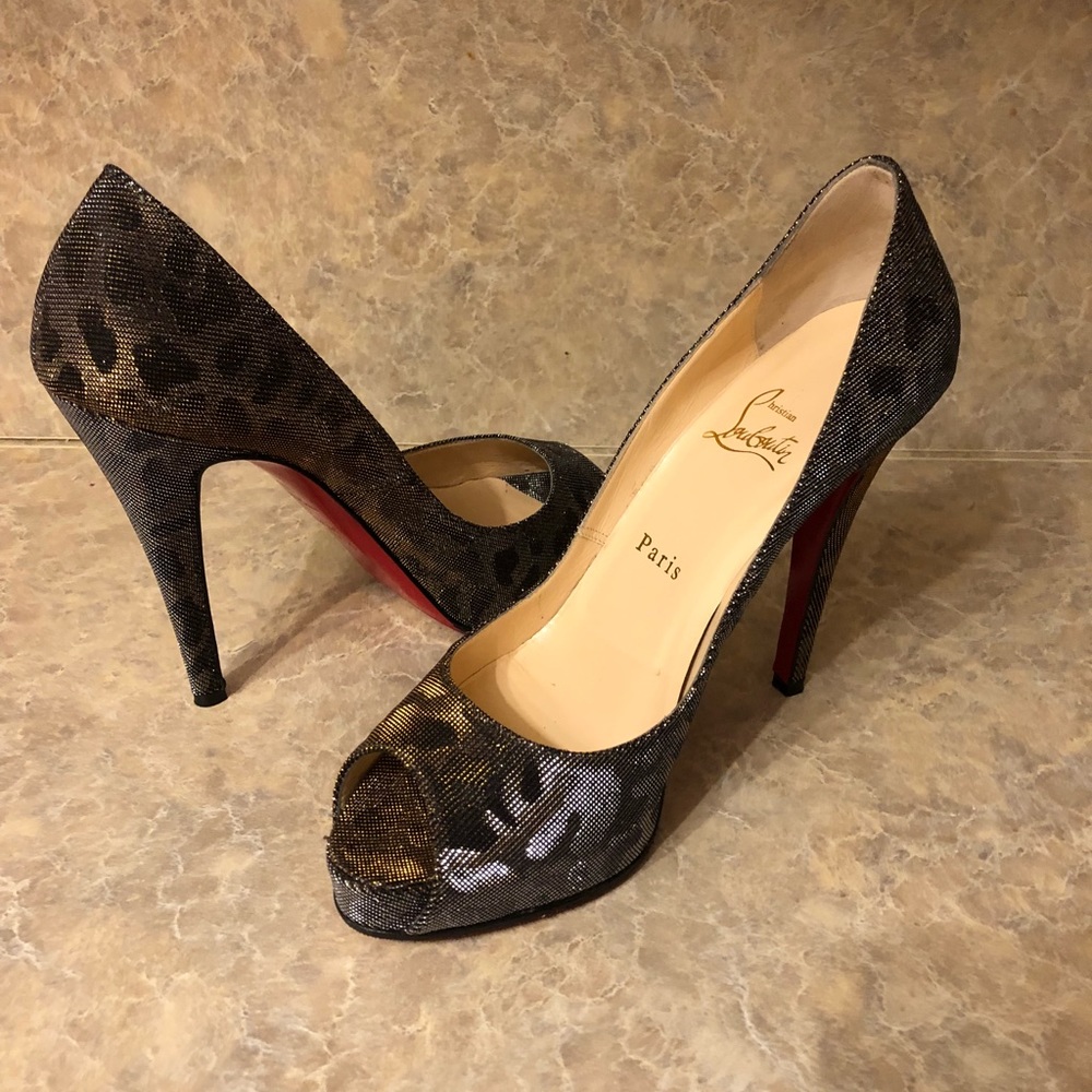 Christian Louboutin Prive Lame Heels - Picture 1 of 8